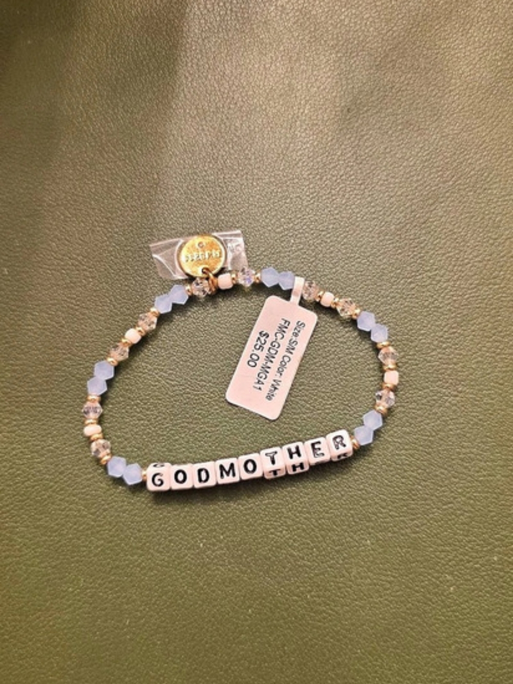 Little Words Project Godmother Family Bracelet blue and white size small/medium